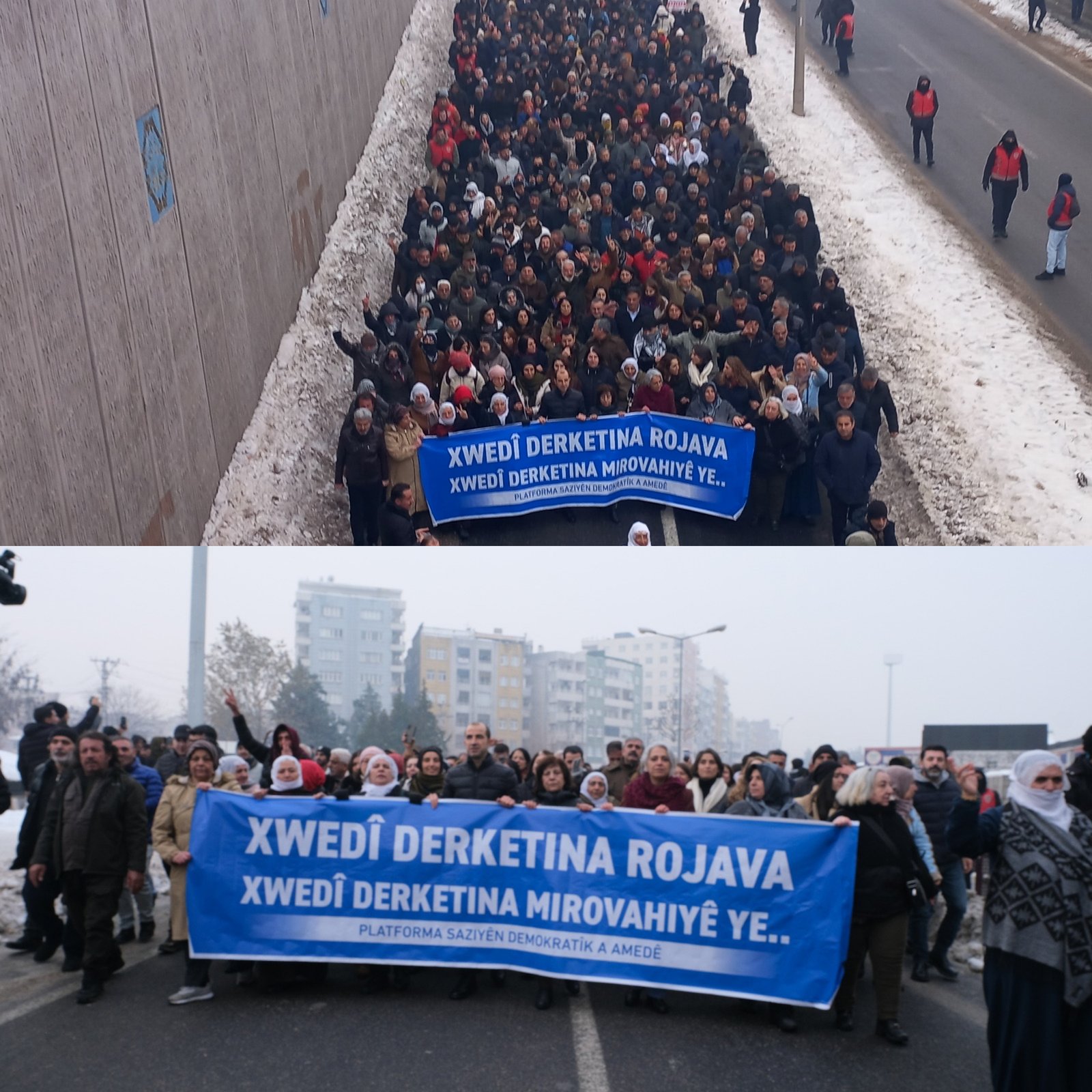 Diyarbakır’da yürüyüş: Halep’teki Kürtlere dönük saldırılar protesto edildi 